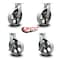 Service Caster 12'' Heavy Duty Semi Steel Cast Iron Wheel Swivel Caster Set with 2 Brakes, 4PK CRAN-SCC-KP92S1230-SSR-2-SLB-2 - alternate 2